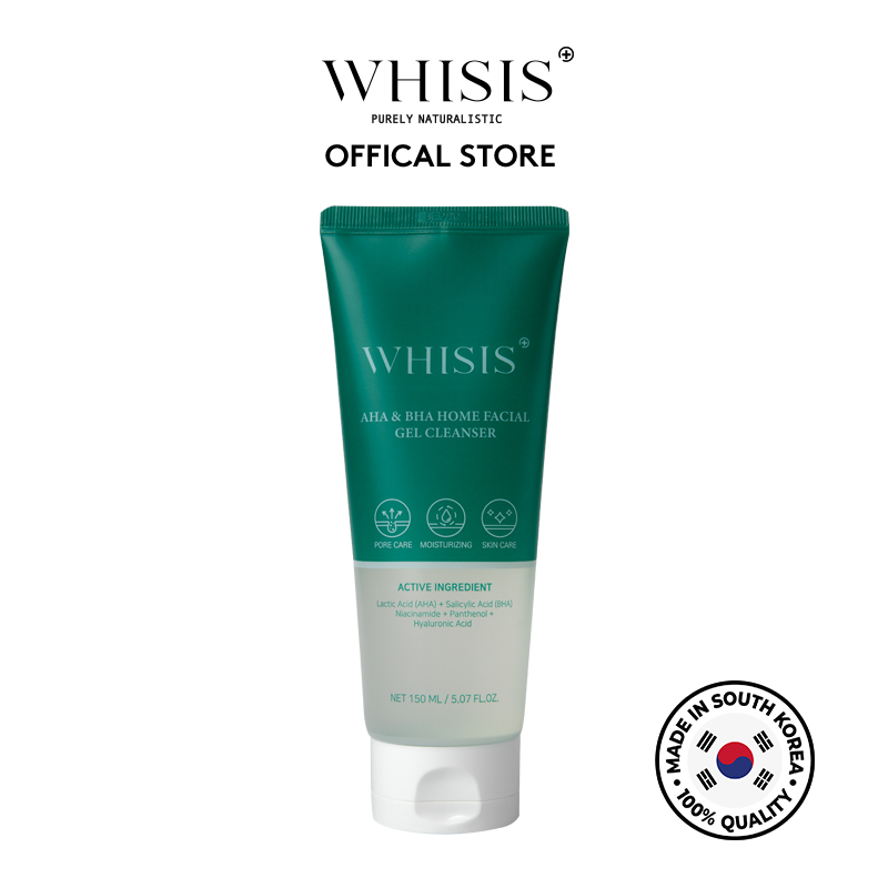 GEL-RM-AHA Gel Rửa Mặt AHA & BHA Sạch Dầu Thừa & Ngừa Mụn Ẩn Whisis AHA & BHA Home Facial Gel Cleanser 150ml