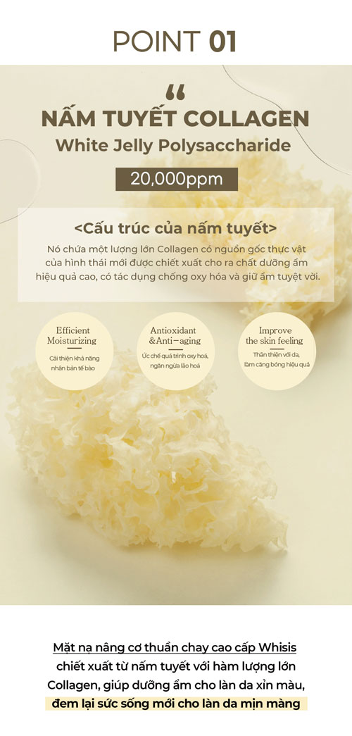 WHISIS Power Lifting Vegan Essence Mask Pack - Mặt Nạ Giấy Dưỡng Da Thuần Chay Cao Cấp 28ml