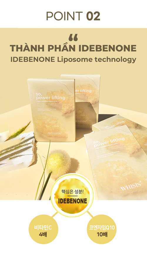WHISIS Power Lifting Vegan Essence Mask Pack - Mặt Nạ Giấy Dưỡng Da Thuần Chay Cao Cấp 28ml