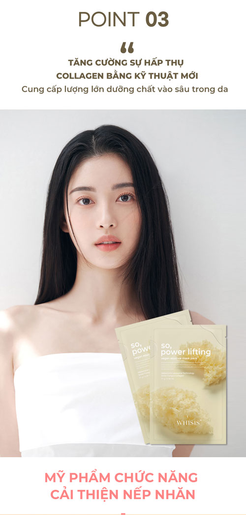 WHISIS Power Lifting Vegan Essence Mask Pack - Mặt Nạ Giấy Dưỡng Da Thuần Chay Cao Cấp 28ml