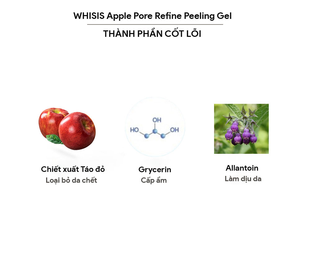 Tẩy Tế Bào Chết Da Mặt Se Khít Lỗ Chân Lông WHISIS Apple Pore Refine Peeling Gel 120ml