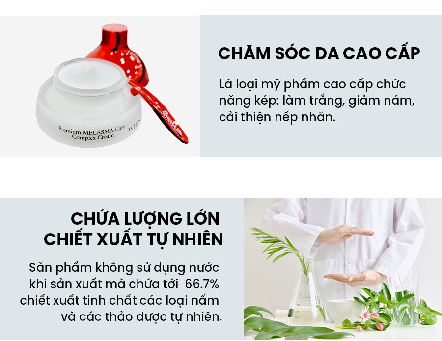Kem Dưỡng Ẩm Trắng Da WHISIS Premium MELASMA Care Complex Cream Mờ Nám, Tàn Nhang 50g
