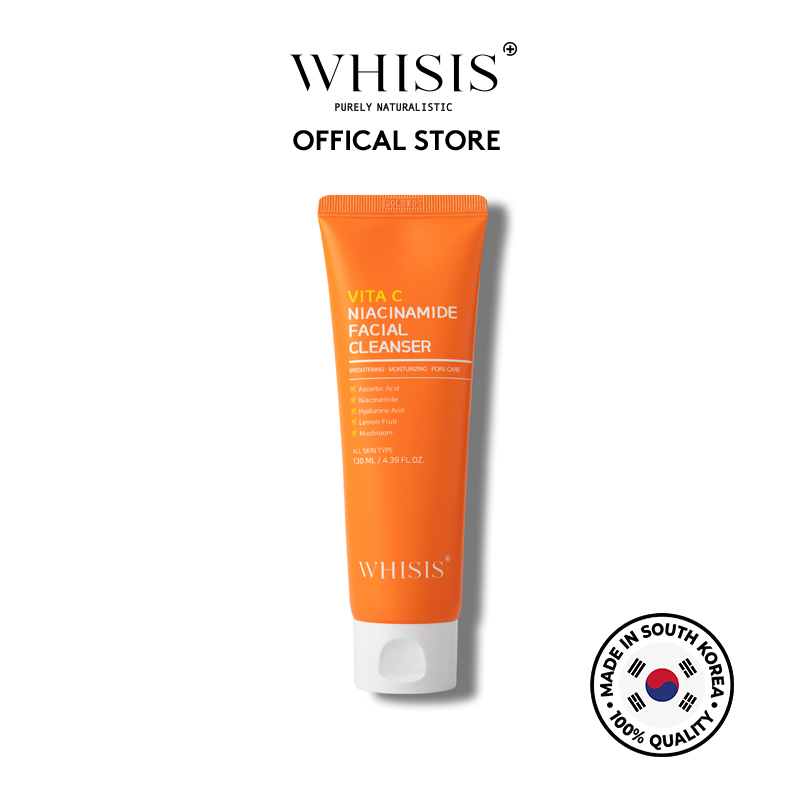 srm-vitac Sữa Rửa Mặt Vitamin C Niacinamide WHISIS Facial Cleanser 130ml - Làm Sạch Nhẹ Nhàng, Dưỡng Da Sáng Mịn