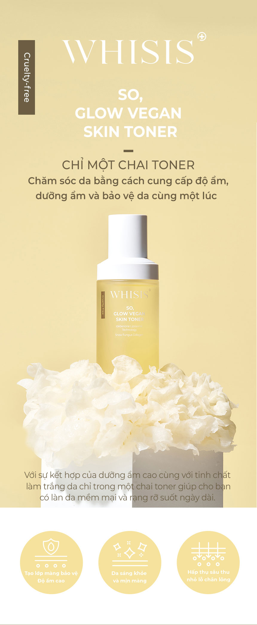 Toner Thuần Chay Cao Cấp WHISIS So, Glow Vegan Skin Toner Thuần Chay 110 ml
