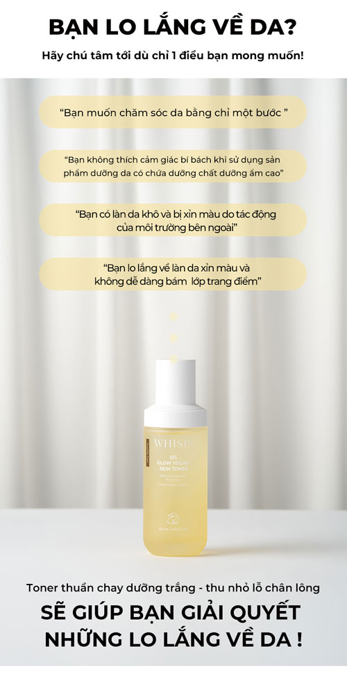 Toner Thuần Chay Cao Cấp WHISIS So, Glow Vegan Skin Toner Thuần Chay 110 ml