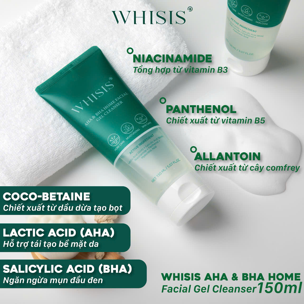 z6810330995734_6663c0b44512d8590eb39a4645fe5b6f Gel Rửa Mặt AHA & BHA Sạch Dầu Thừa & Ngừa Mụn Ẩn Whisis AHA & BHA Home Facial Gel Cleanser 150ml