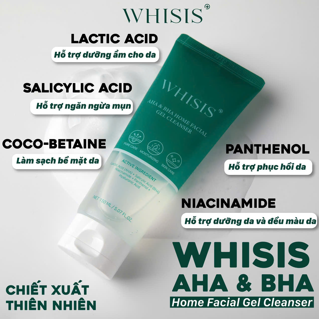 z6848042491763_cf4496486a239f8233c0e37e74597e87 Gel Rửa Mặt AHA & BHA Sạch Dầu Thừa & Ngừa Mụn Ẩn Whisis AHA & BHA Home Facial Gel Cleanser 150ml