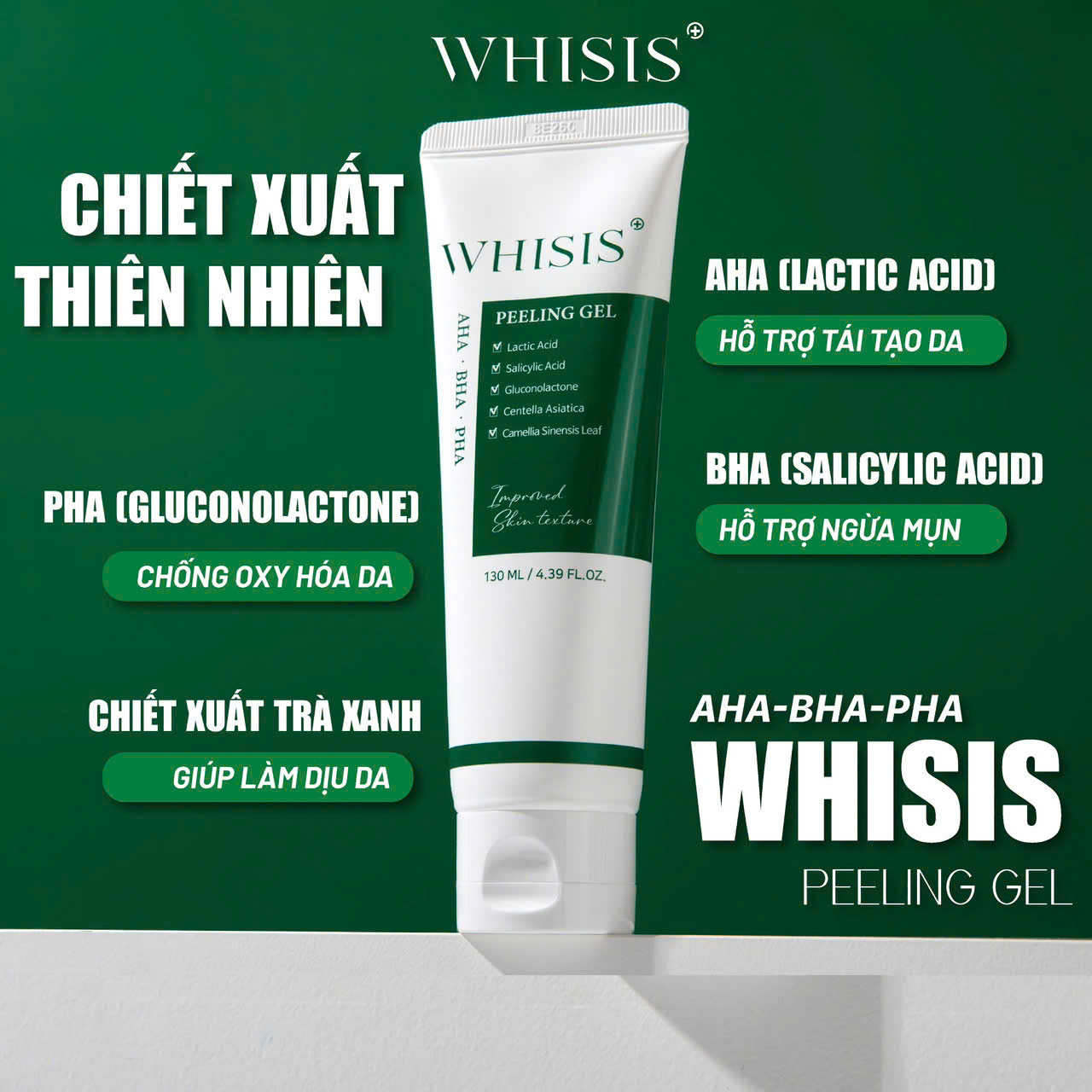 z6894519315906_42e9d5e0f034c1af7cffe78e01144313 Gel Tẩy Da Chết Ngừa Mụn, Se Khít Lỗ Chân Lông WHISIS AHA-BHA-PHA Peeling Gel 130ml