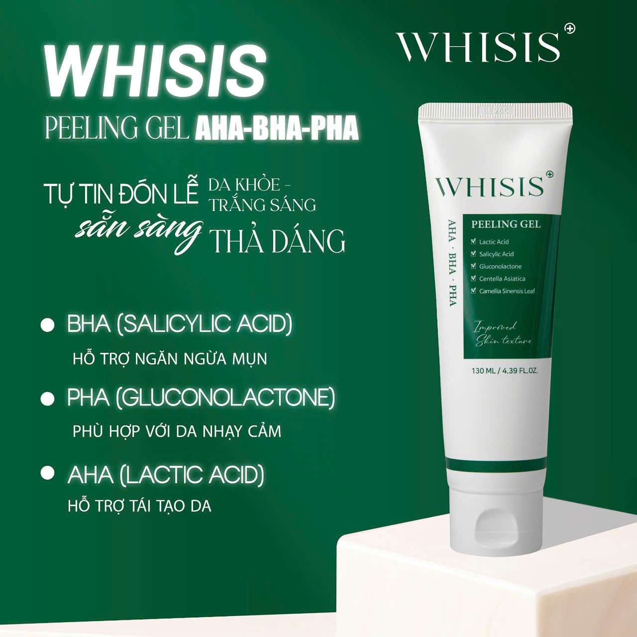z6965666171570_16a4e61ccaac814b8032f74d1ada5b1d Gel Tẩy Da Chết Ngừa Mụn, Se Khít Lỗ Chân Lông WHISIS AHA-BHA-PHA Peeling Gel 130ml