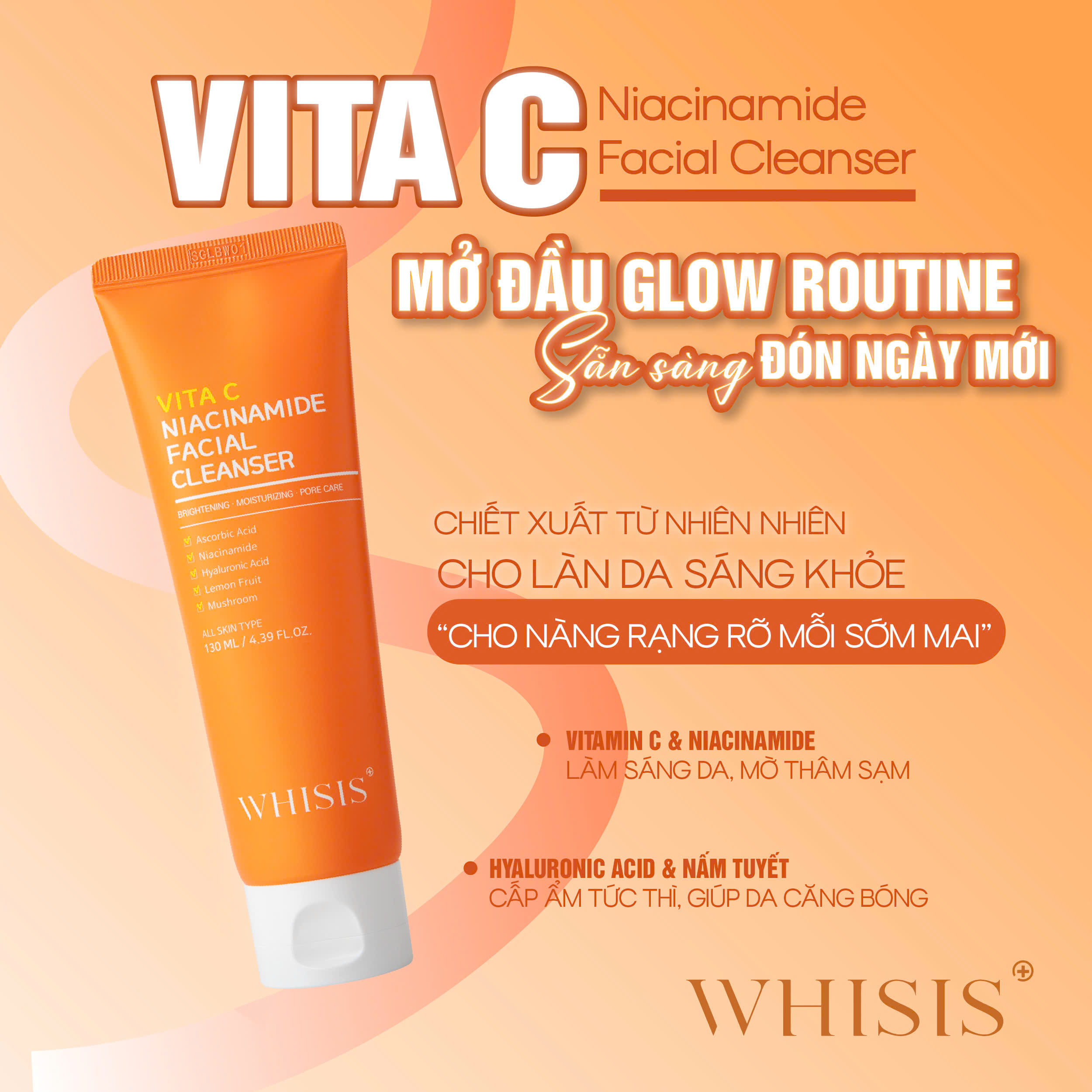 z7143540483008_450664db7c62ab89d8950fe652bc9b36 Sữa Rửa Mặt Vitamin C Niacinamide WHISIS Facial Cleanser 130ml - Làm Sạch Nhẹ Nhàng, Dưỡng Da Sáng Mịn