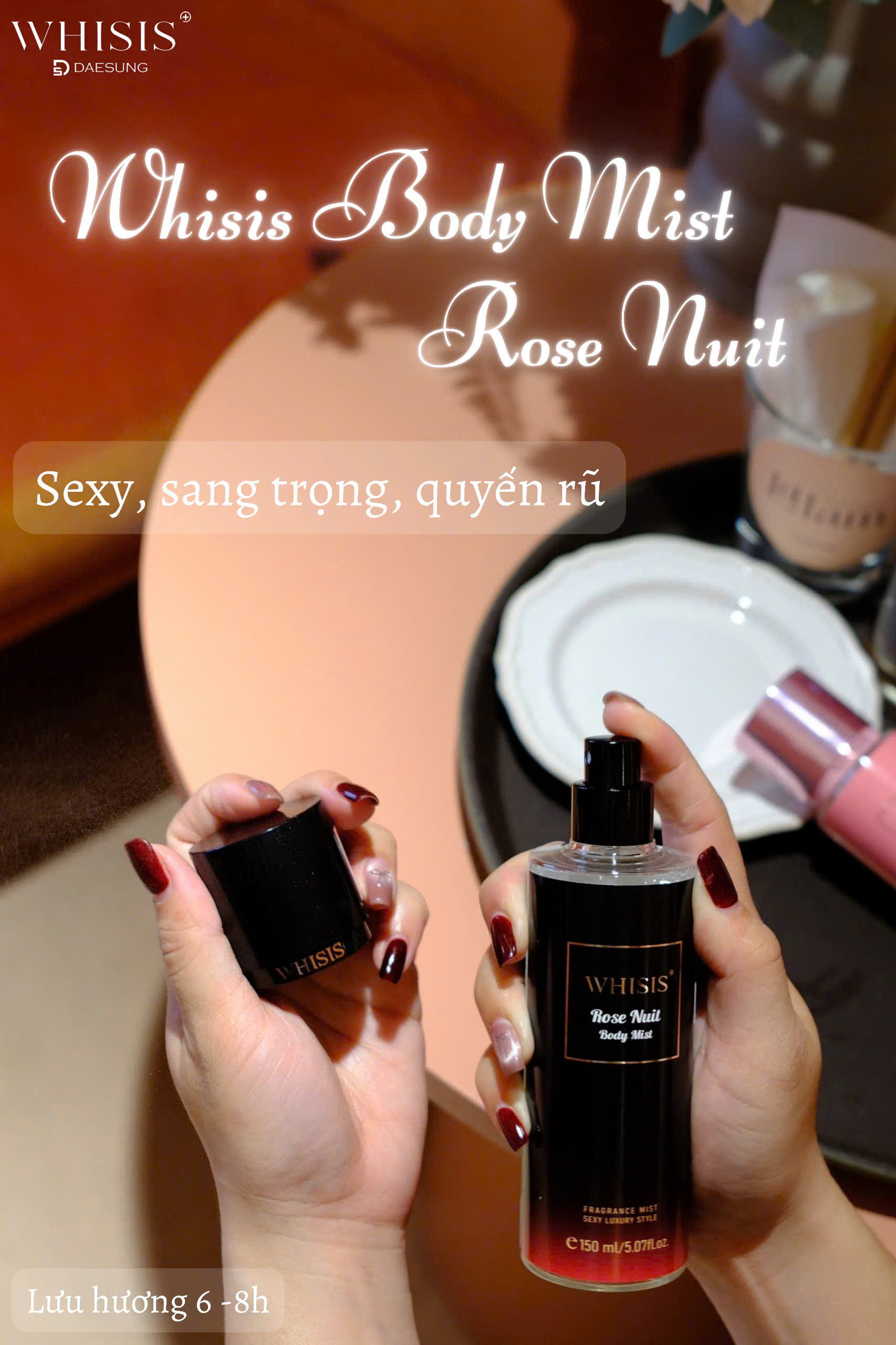 z7186796407182_e18e65106af1438f55701d6cc3611bda Body Mist Xịt Thơm Cơ Thể Whisis Rose Nuit Body Mist 150ml - Hương thơm tinh tế và quyến rũ